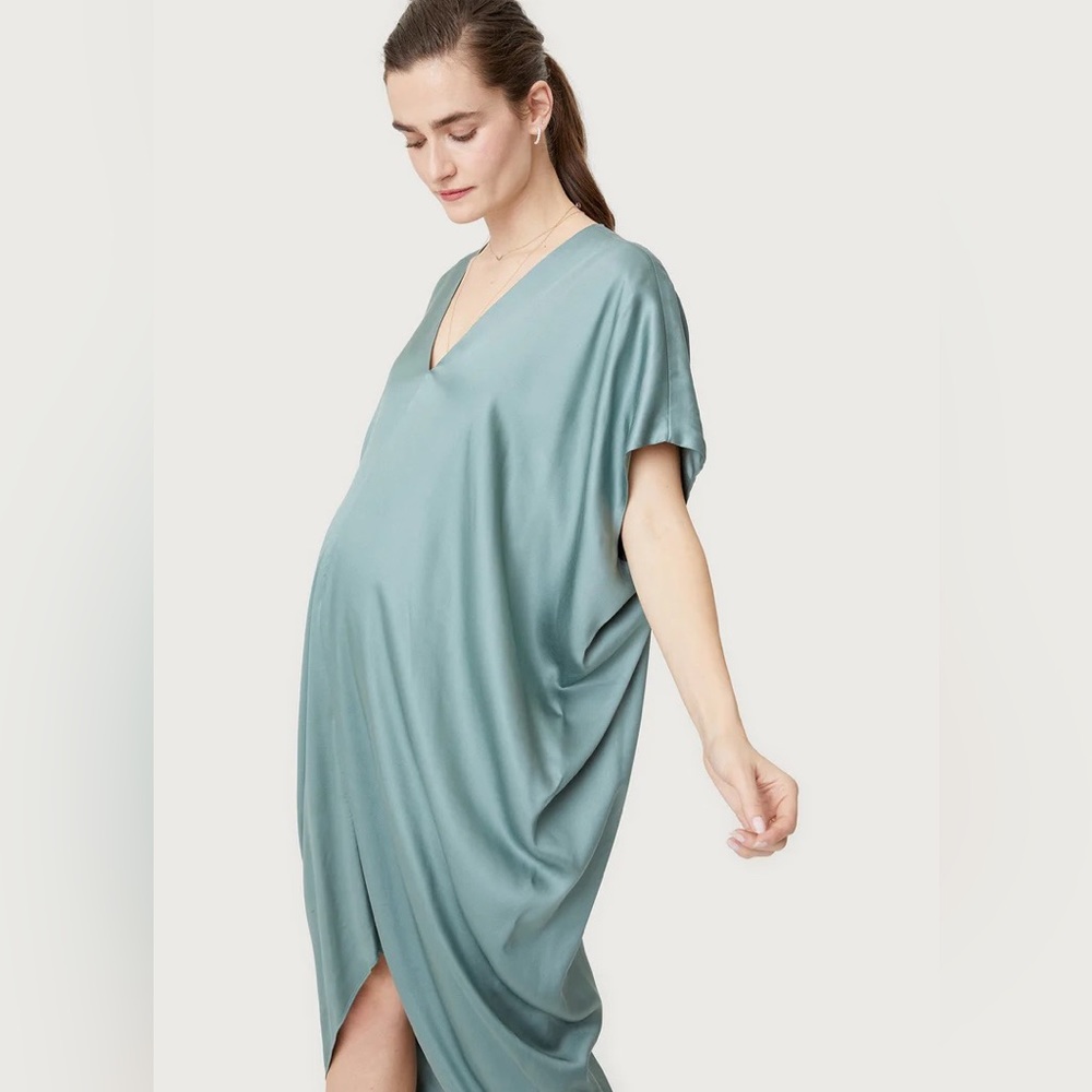 HATCH - The Riviera Maternity Dress - Mineral Green - One Size